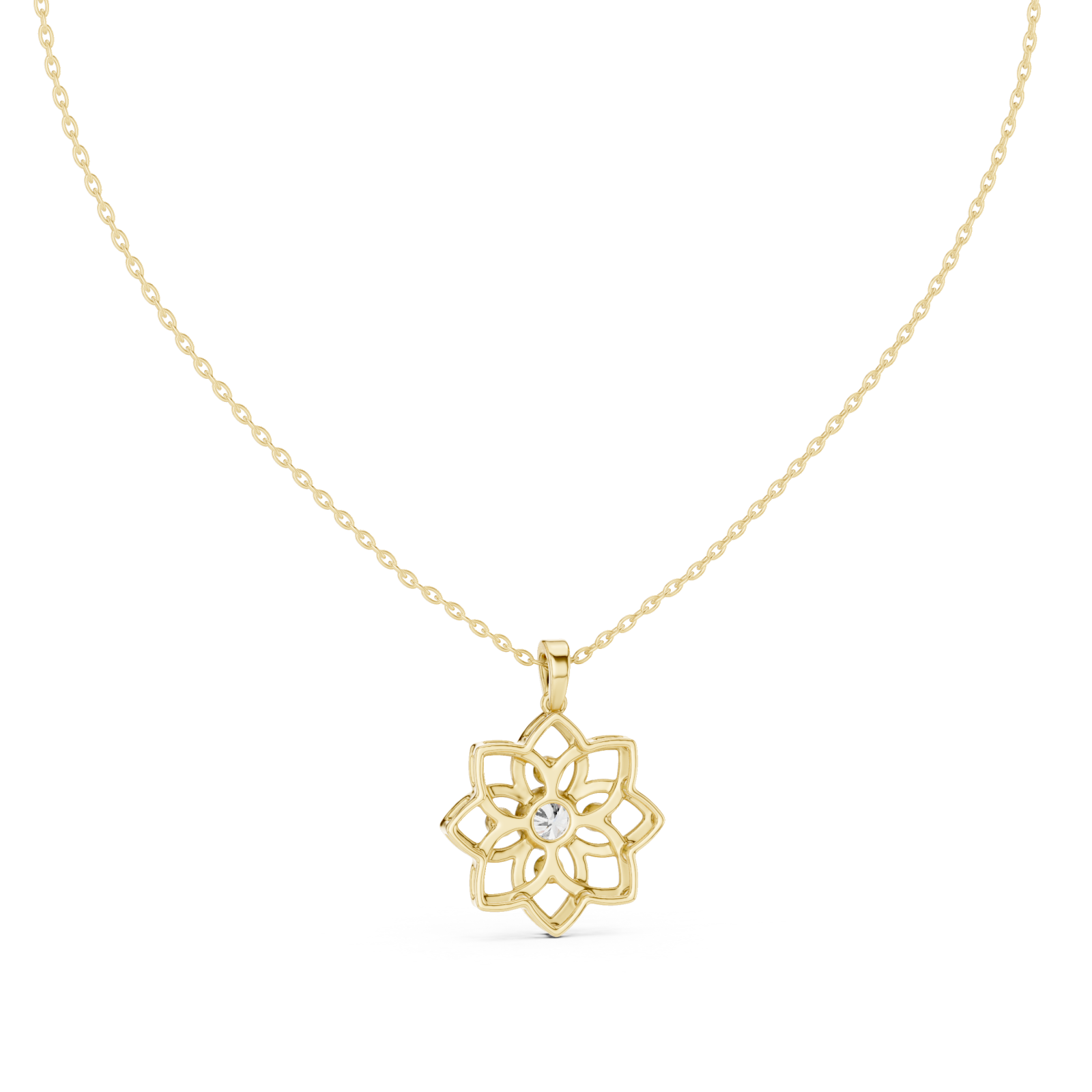  Gold Serene Petal Reverie Pendant Necklace Front View
