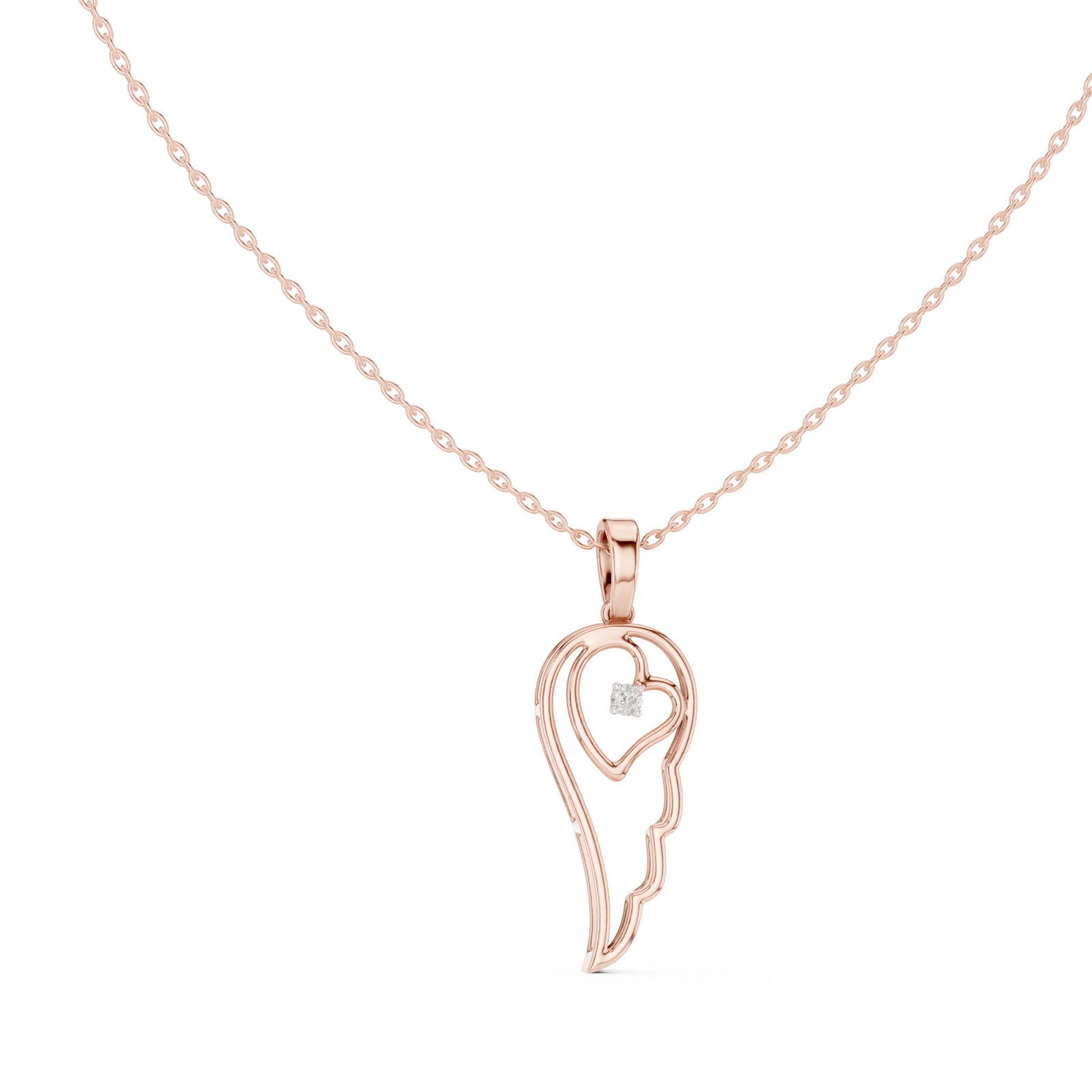  Rose Gold Muse Embrace Lariat Pendant Left View