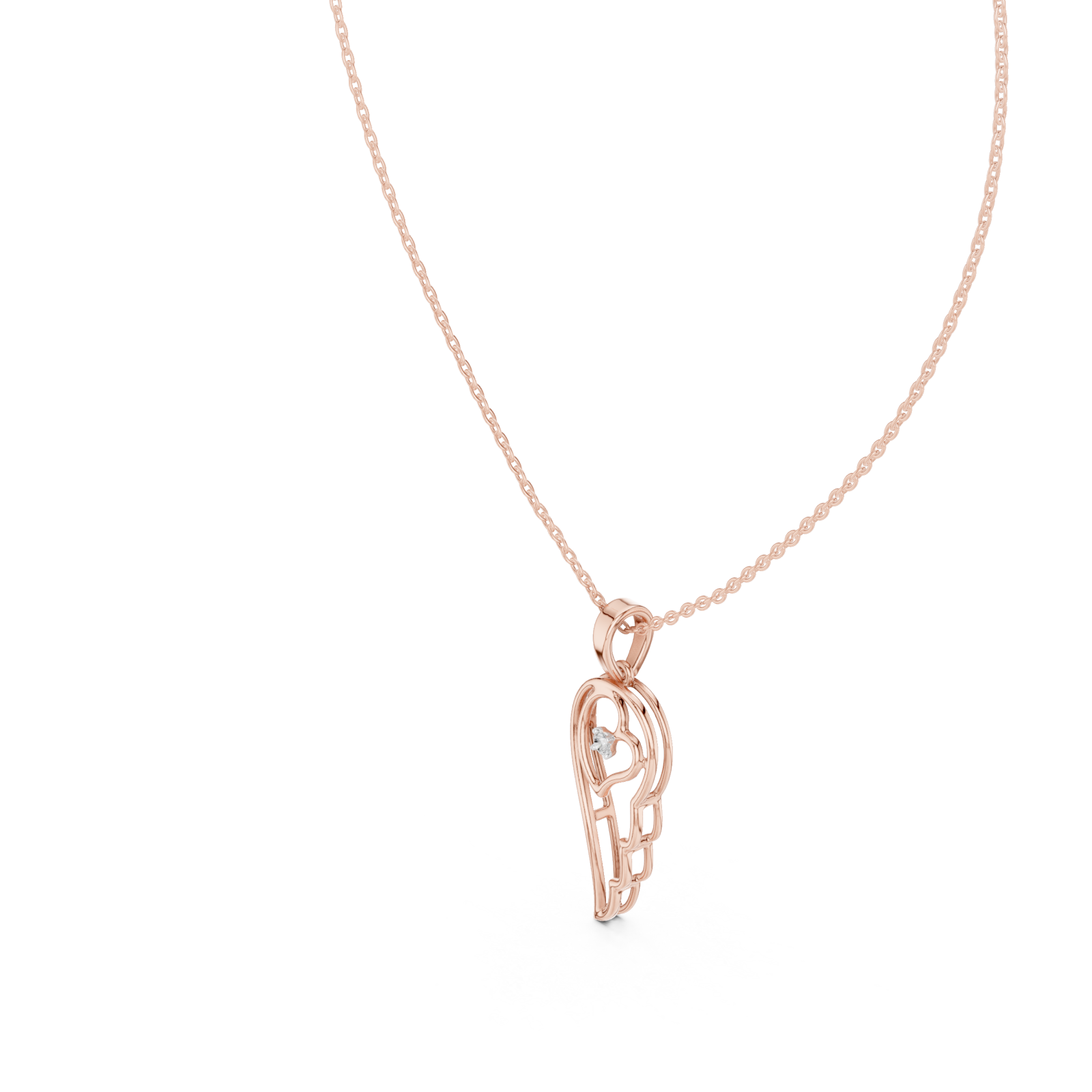  Rose Gold Muse Embrace Lariat Pendant Right View