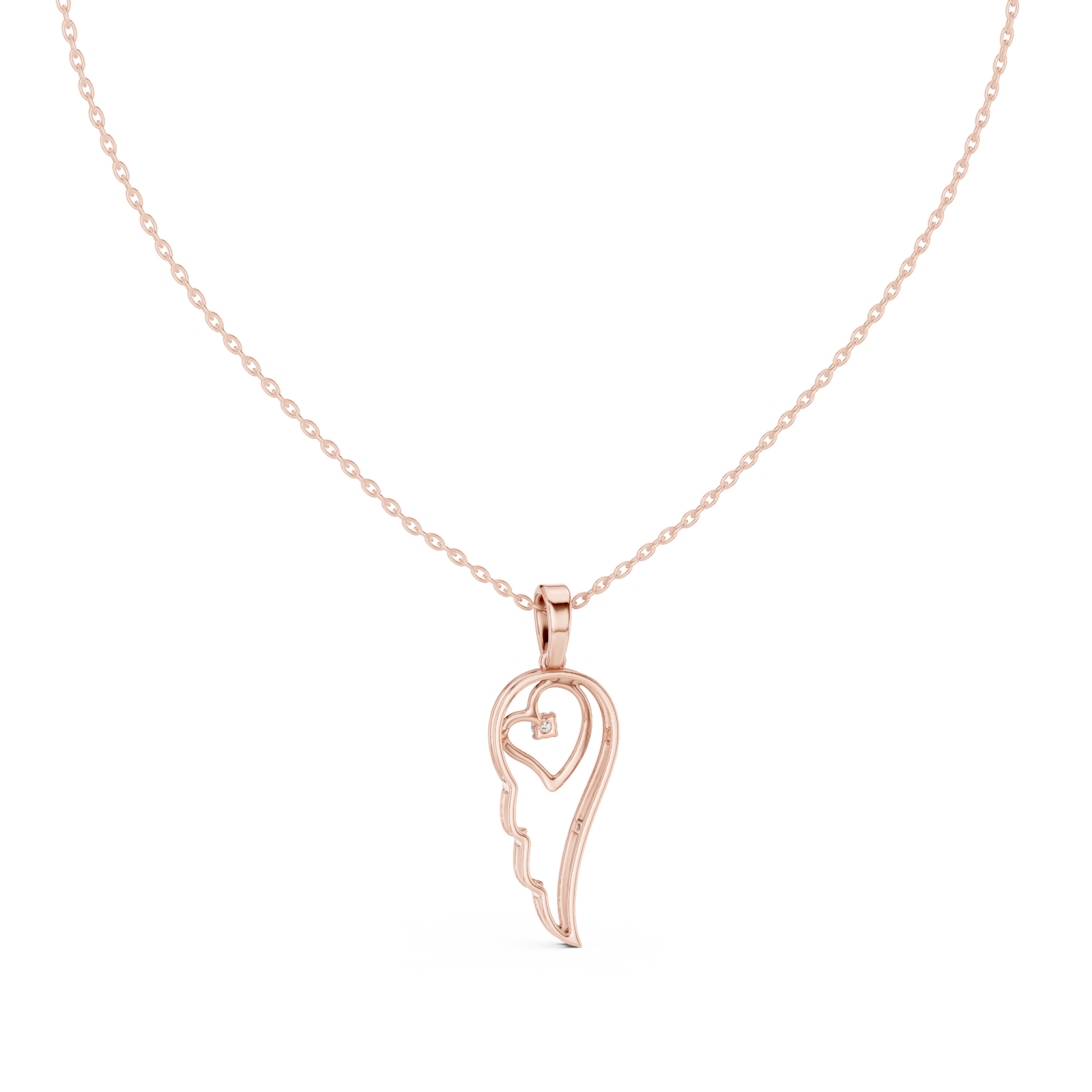  Rose Gold Muse Embrace Lariat Pendant Front View