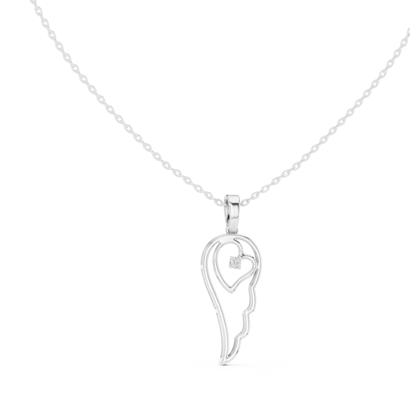  White Gold Muse Embrace Lariat Pendant Left View