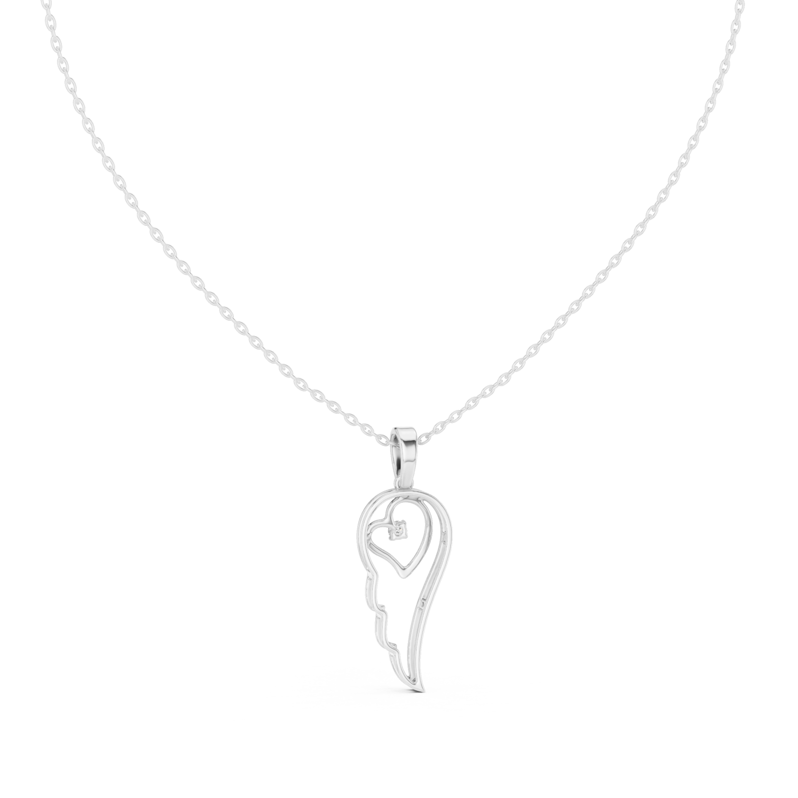  White Gold Muse Embrace Lariat Pendant Front View