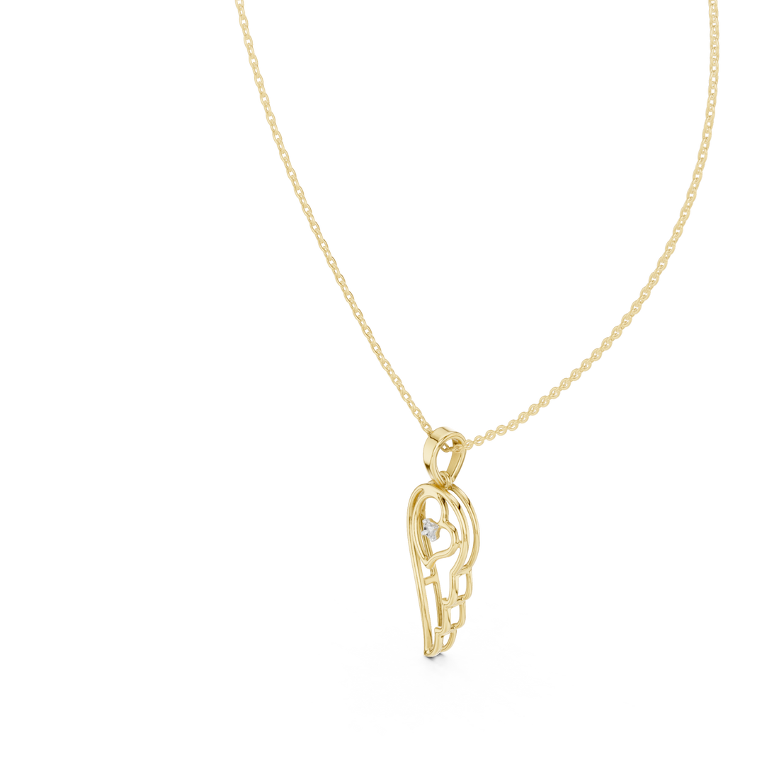 Gold Muse Embrace Lariat Pendant Right View