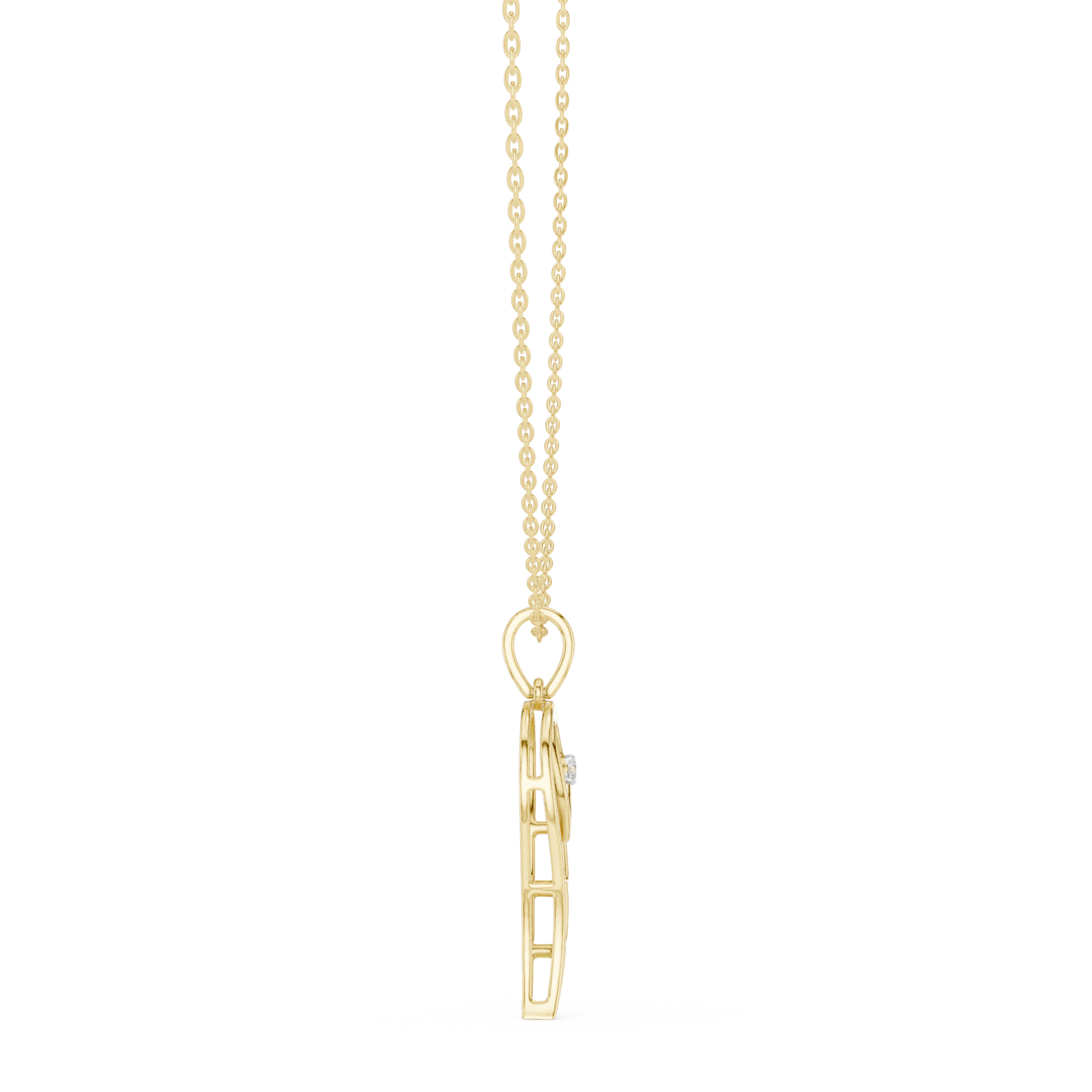  Gold Muse Embrace Lariat Pendant Side View