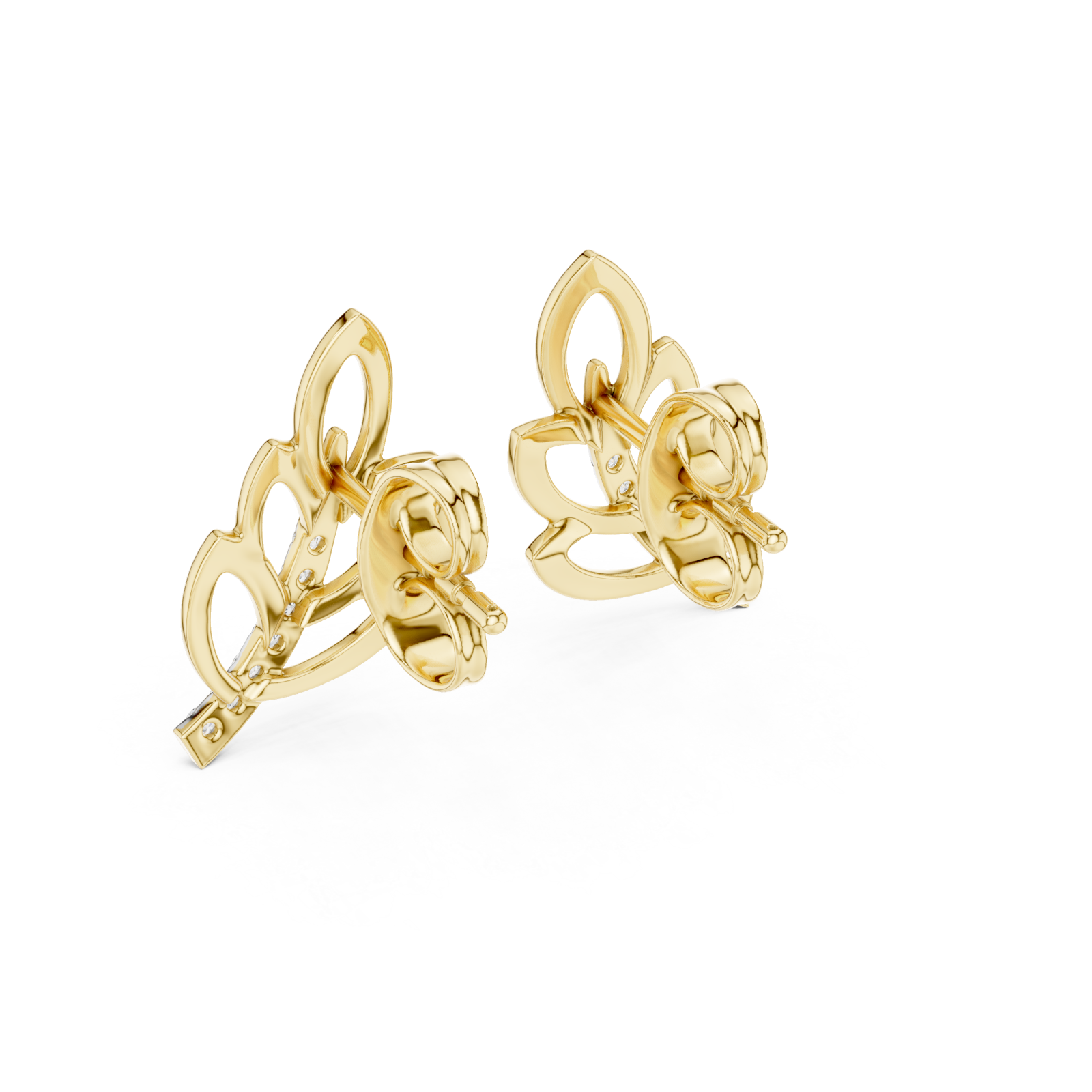  Gold Radiant Leaf Embrace Earrings Side View