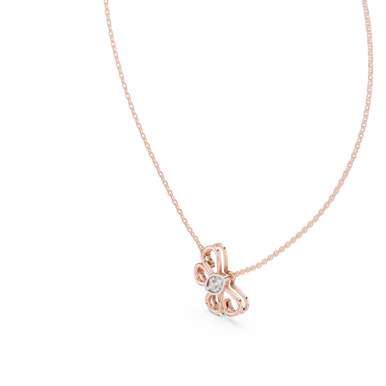  Rose Gold Serene Infinity Bloom Chain Necklace Right View