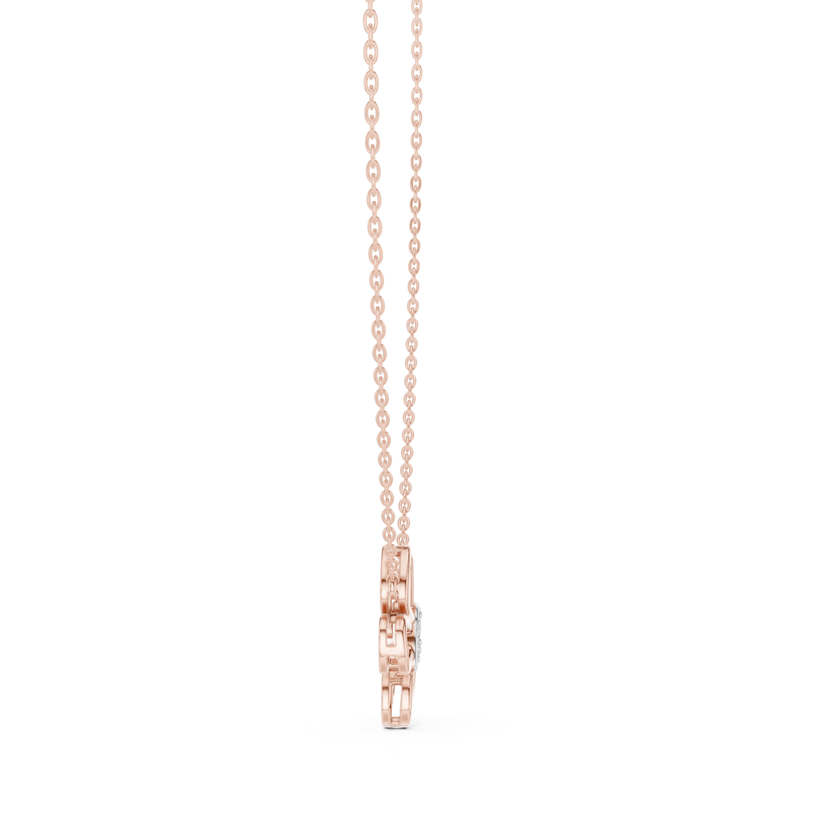 Rose Gold Serene Infinity Bloom Chain Necklace Side View