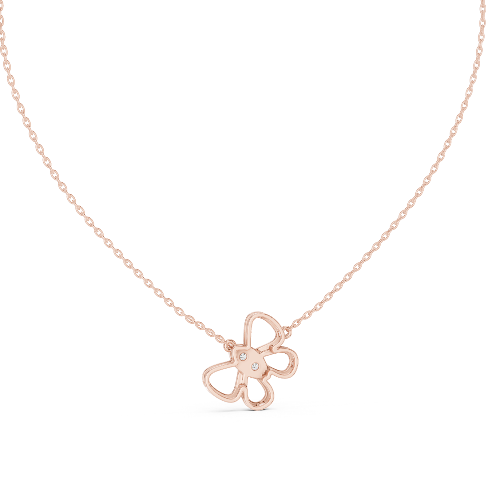  Rose Gold Serene Infinity Bloom Chain Necklace Front View