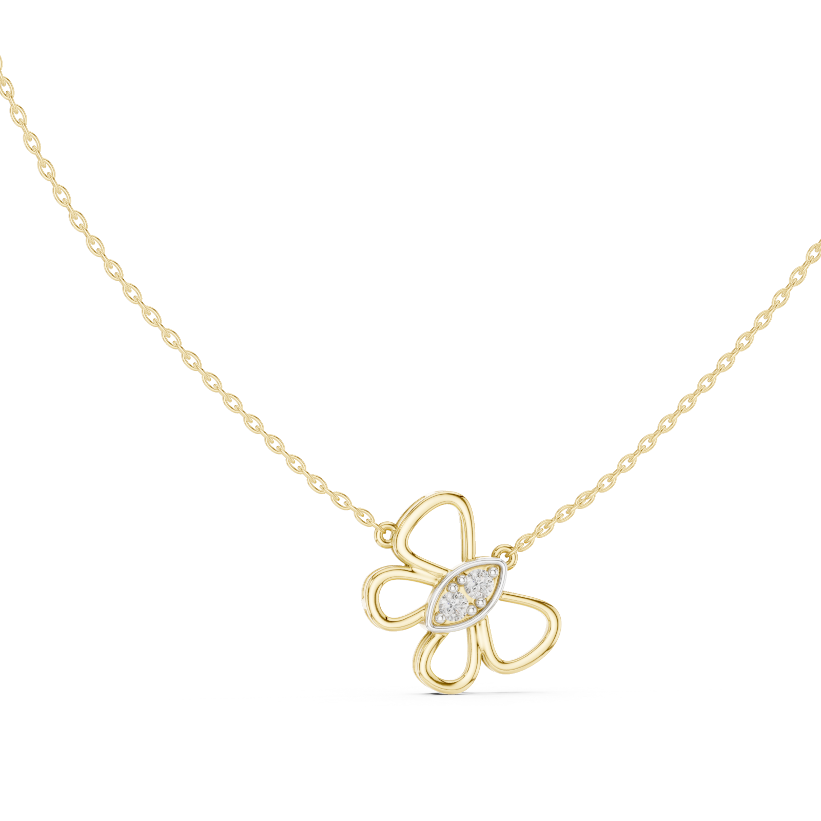  Gold Serene Infinity Bloom Chain Necklace Left View