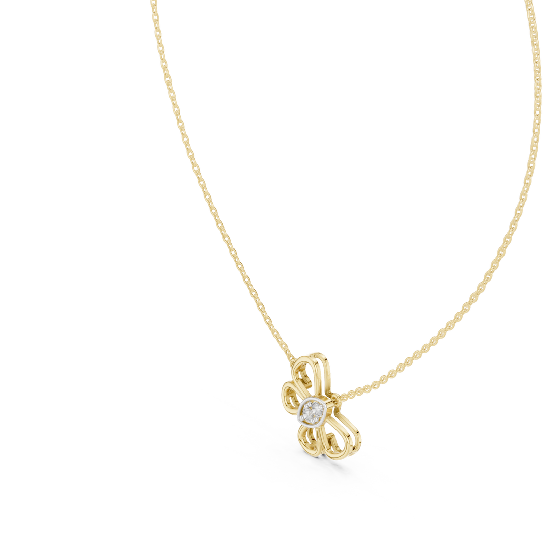 Gold Serene Infinity Bloom Chain Necklace Right View