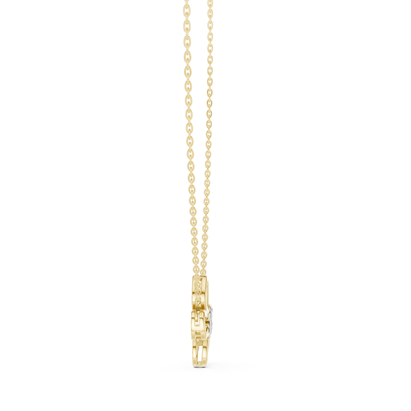  Gold Serene Infinity Bloom Chain Necklace Side View