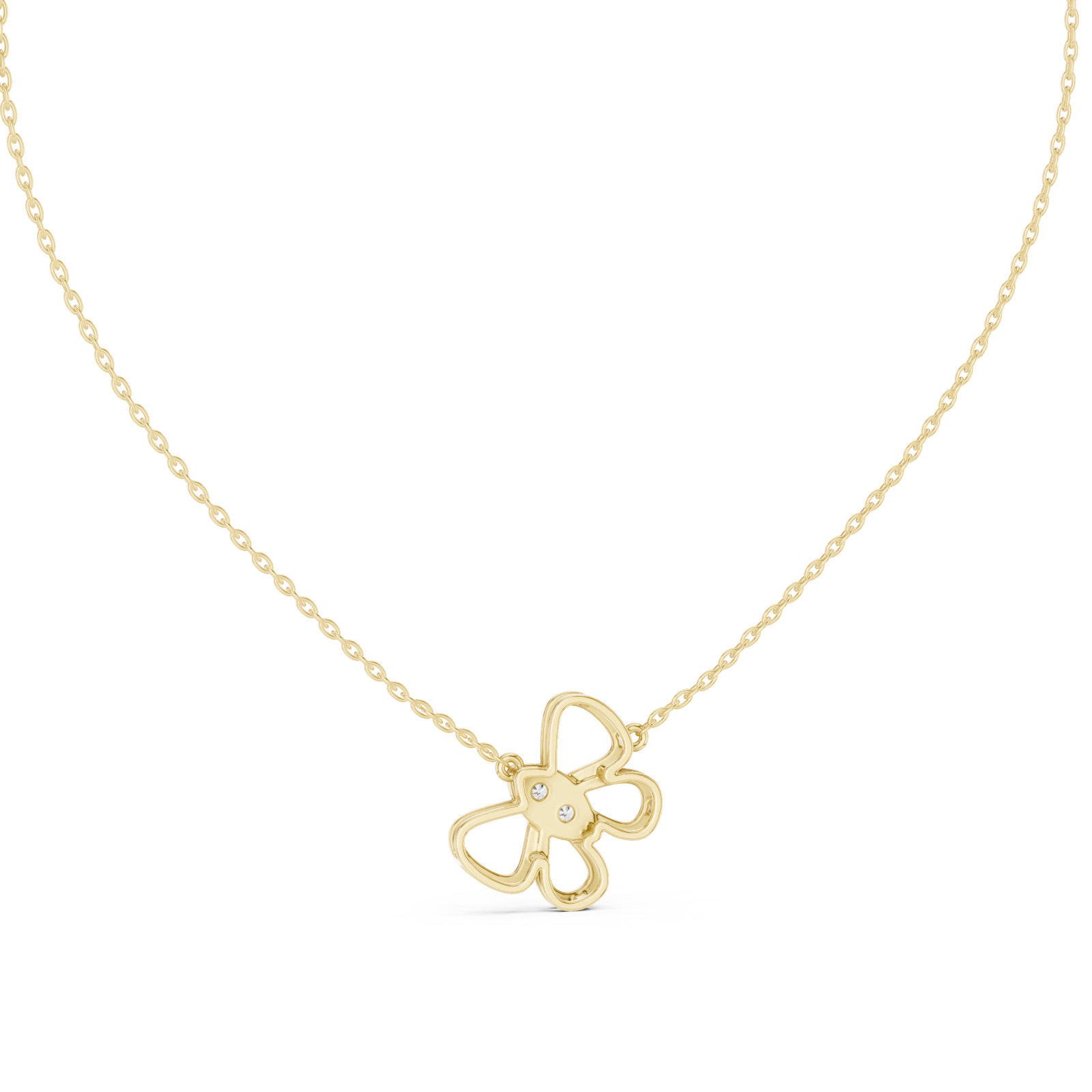  Gold Serene Infinity Bloom Chain Necklace Front View