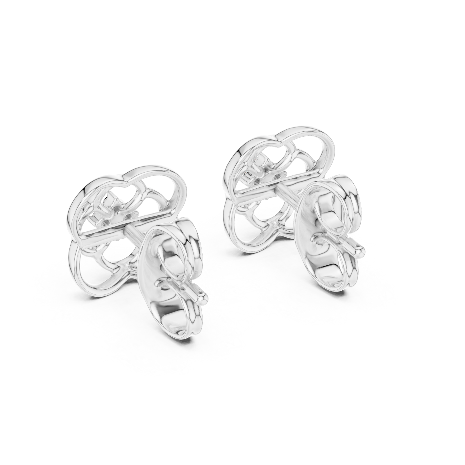  White Gold Delicate Whisper Filigree Mini Hoops Side View