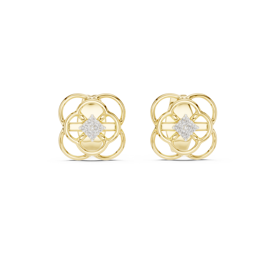  Gold Delicate Whisper Filigree Mini Hoops Front View