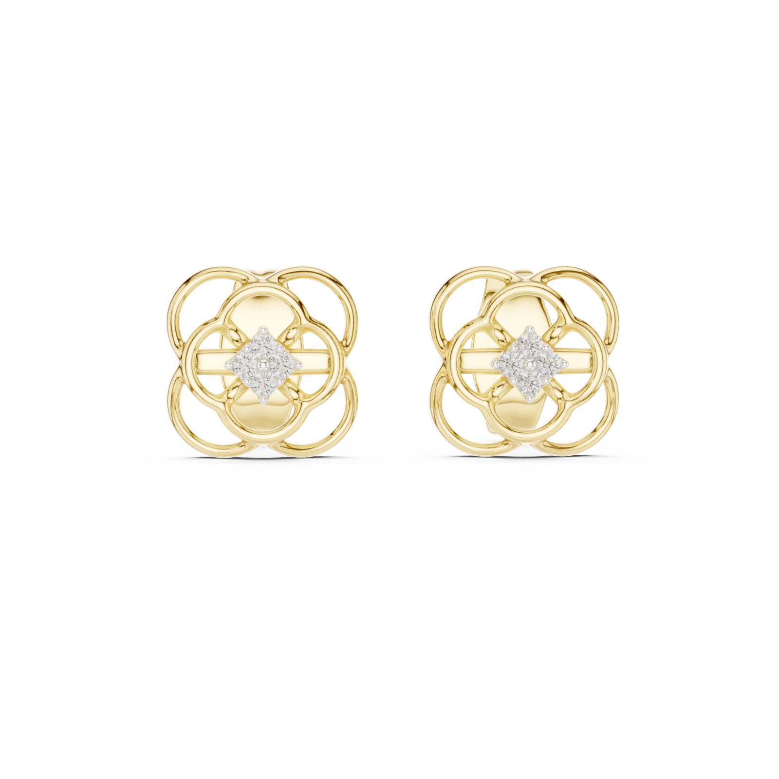  Gold Delicate Whisper Filigree Mini Hoops Front View
