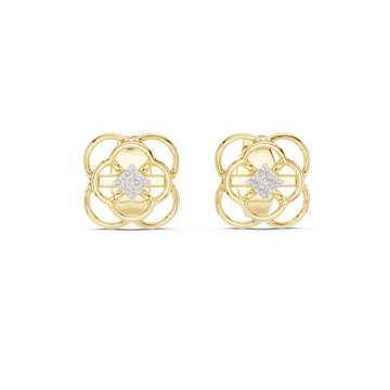  Gold Delicate Whisper Filigree Mini Hoops Front View