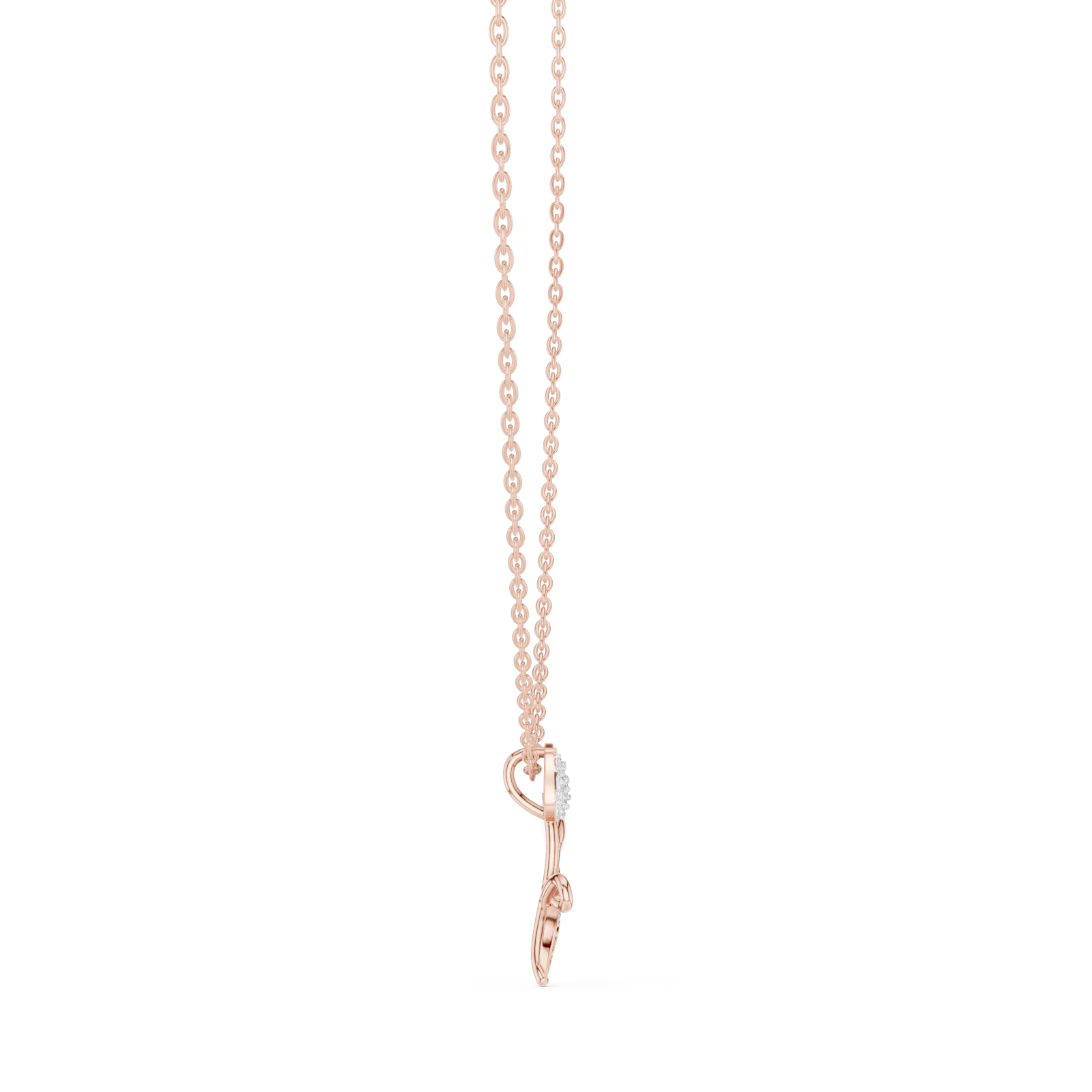  Rose Gold Petal Glow Charm Necklace Side View