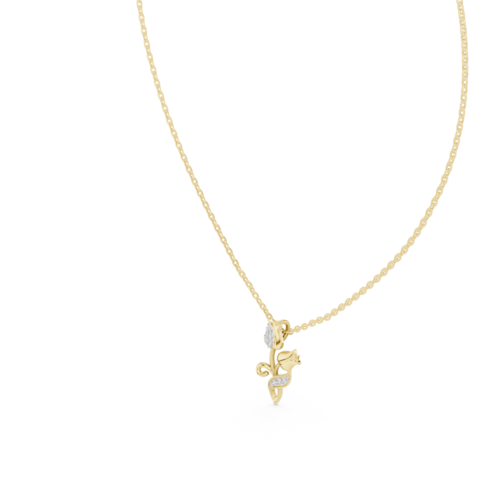 Gold Petal Glow Charm Necklace Right View