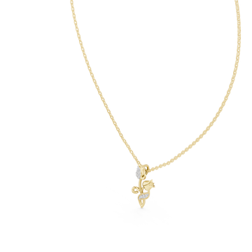 Gold Petal Glow Charm Necklace Right View