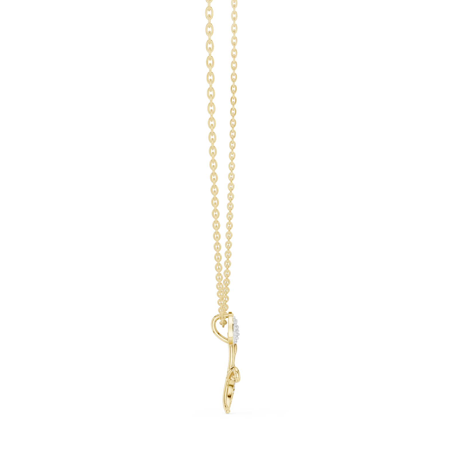  Gold Petal Glow Charm Necklace Side View