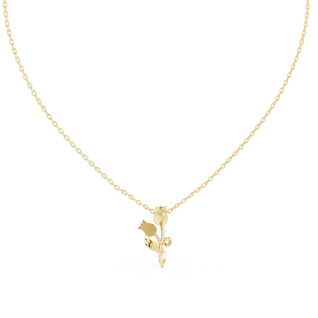 Gold Petal Glow Charm Necklace Right View