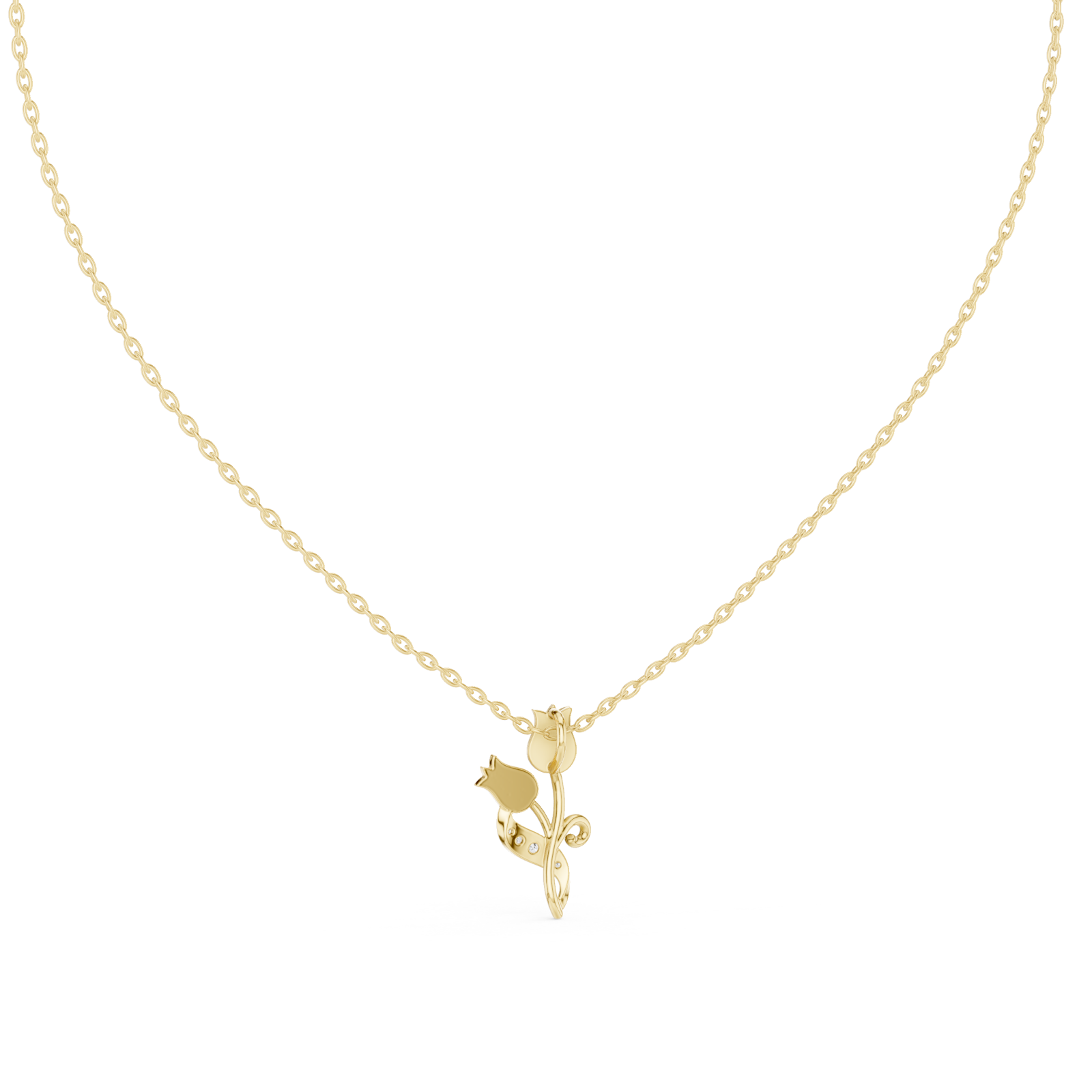  Gold Petal Glow Charm Necklace Front View