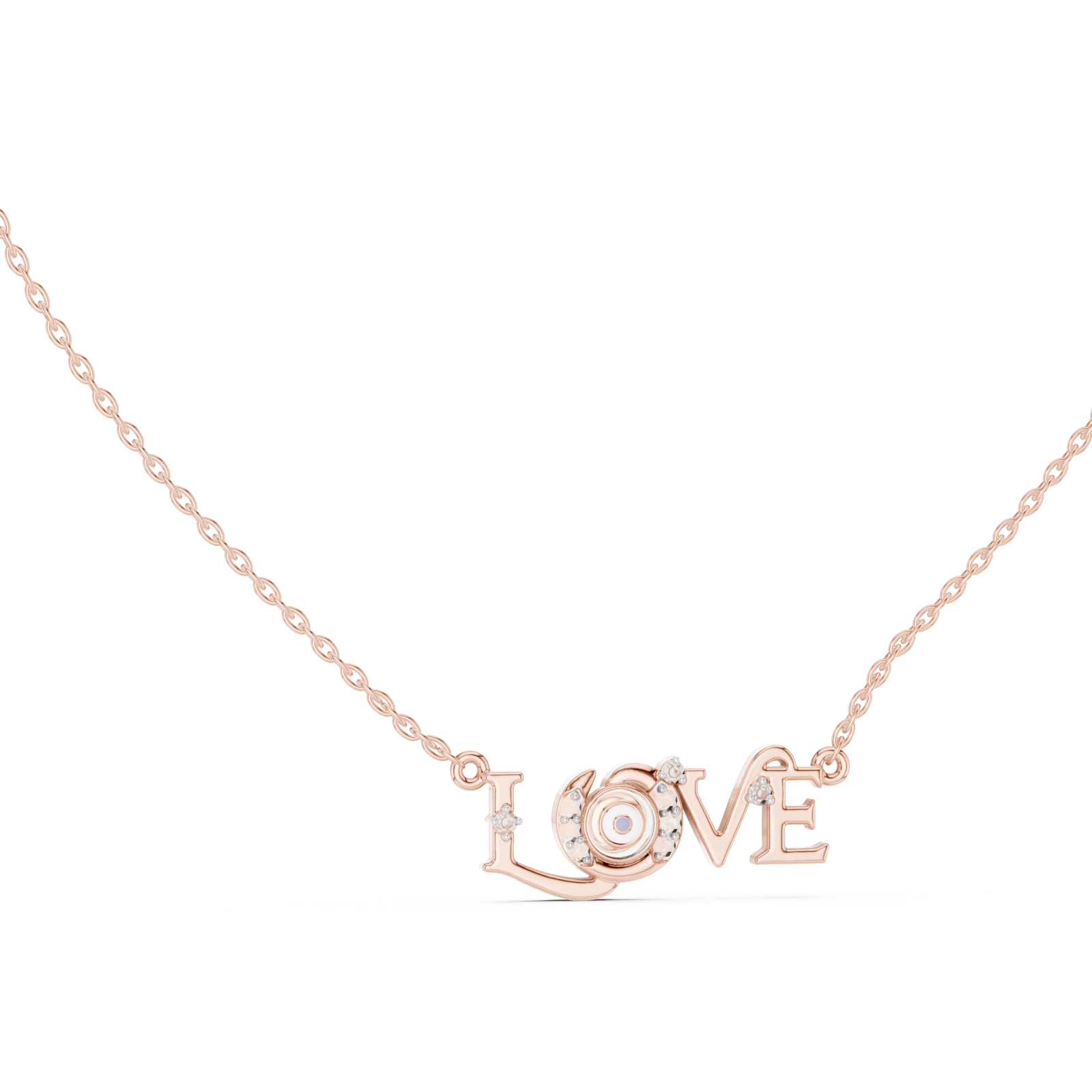  Rose Gold Eternal Embrace Letter Necklace Left View