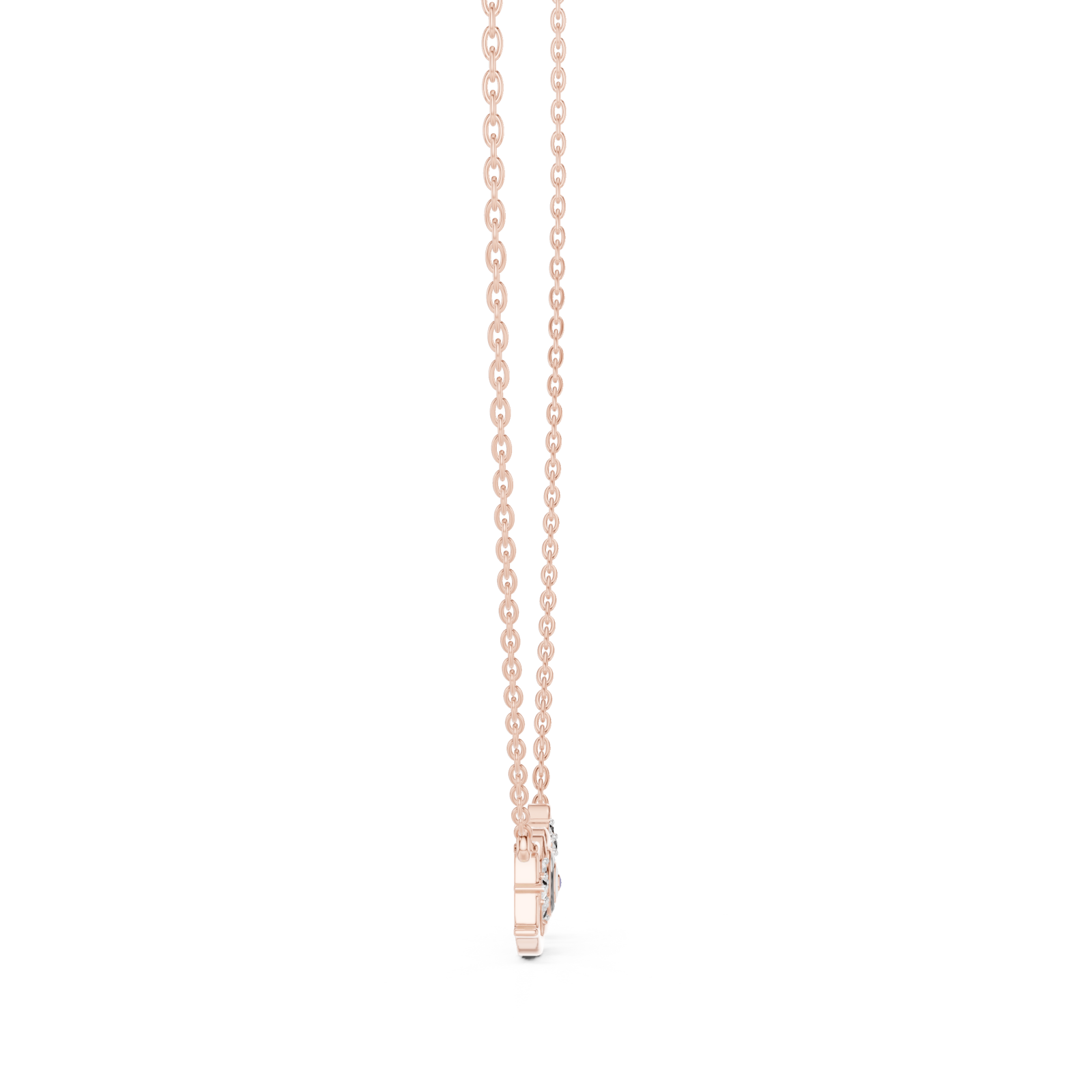  Rose Gold Eternal Embrace Letter Necklace Side View