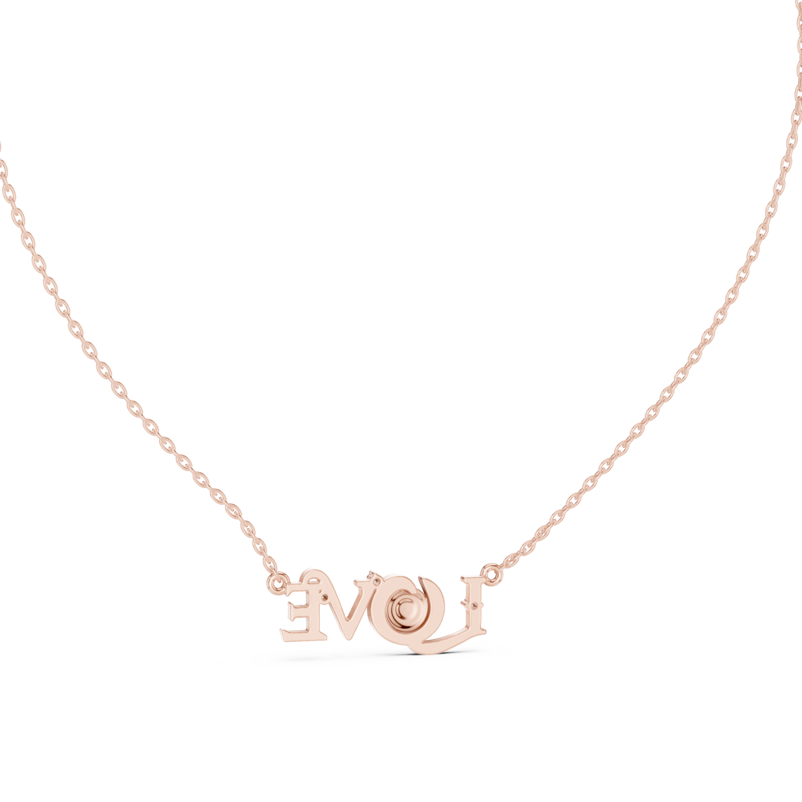  Rose Gold Eternal Embrace Letter Necklace Front View