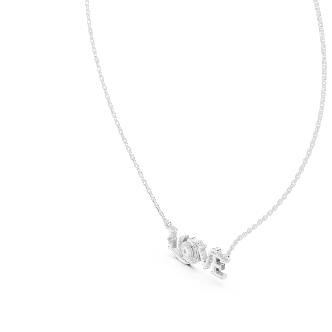  White Gold Eternal Embrace Letter Necklace Right View