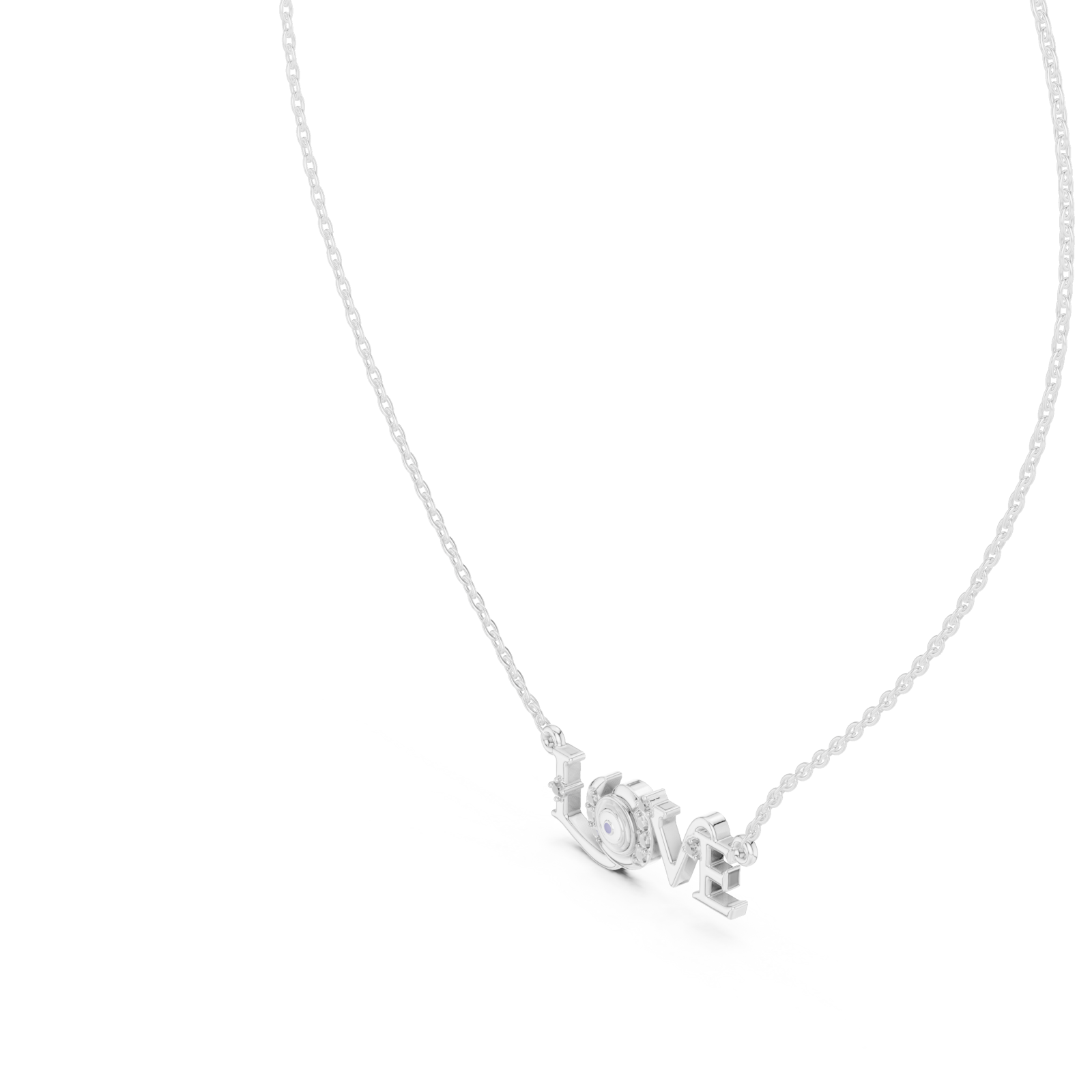  White Gold Eternal Embrace Letter Necklace Right View