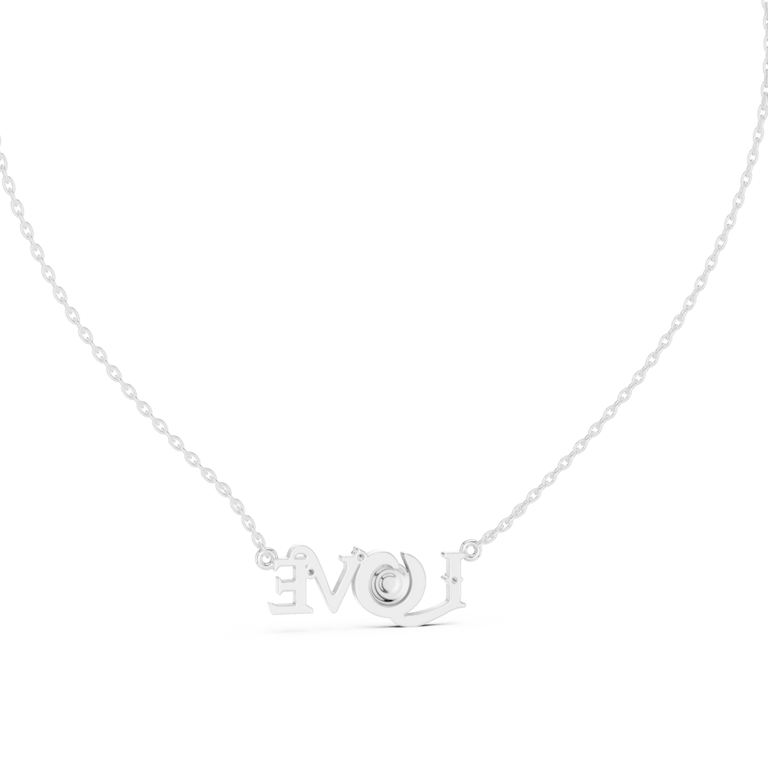  White Gold Eternal Embrace Letter Necklace Right View