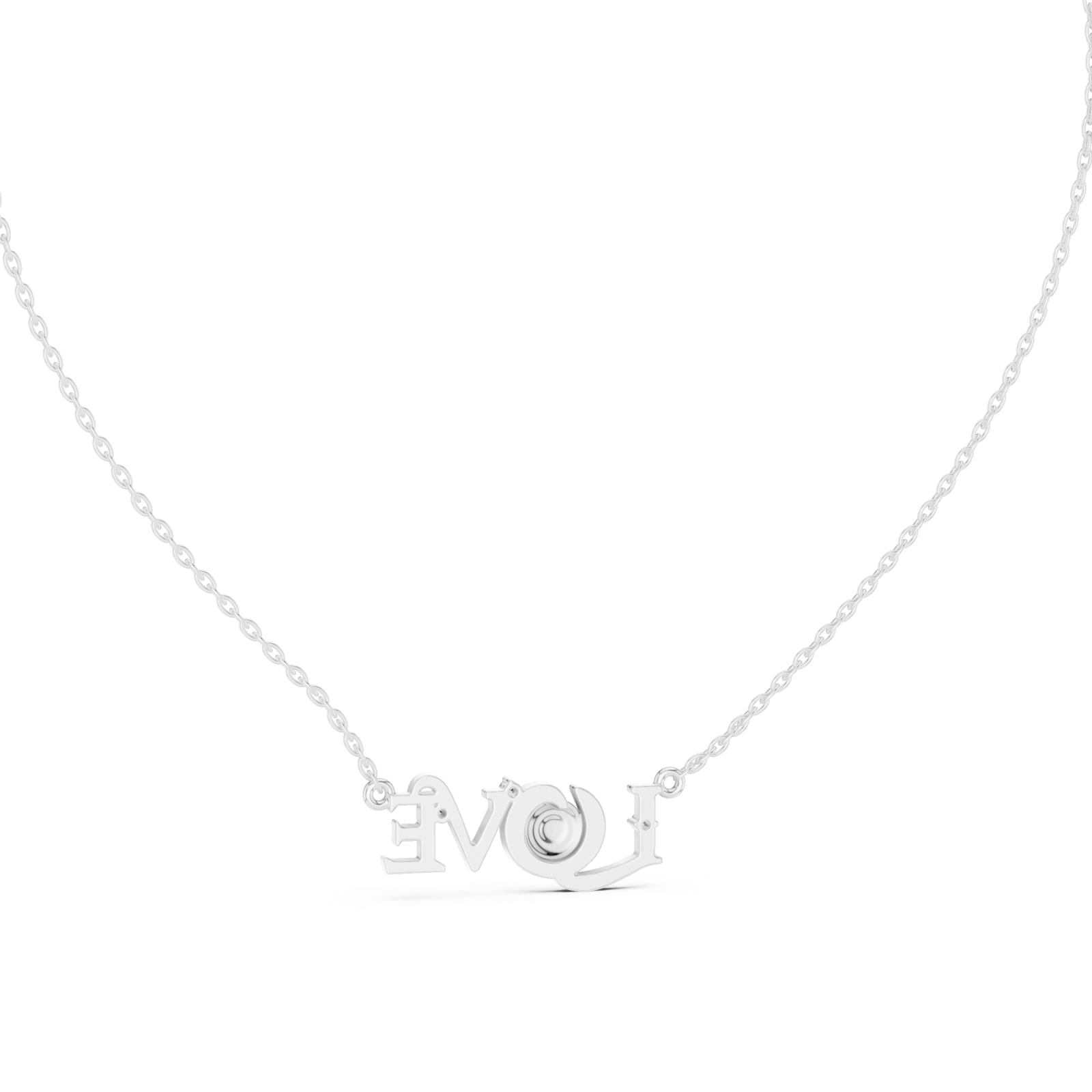  White Gold Eternal Embrace Letter Necklace Front View