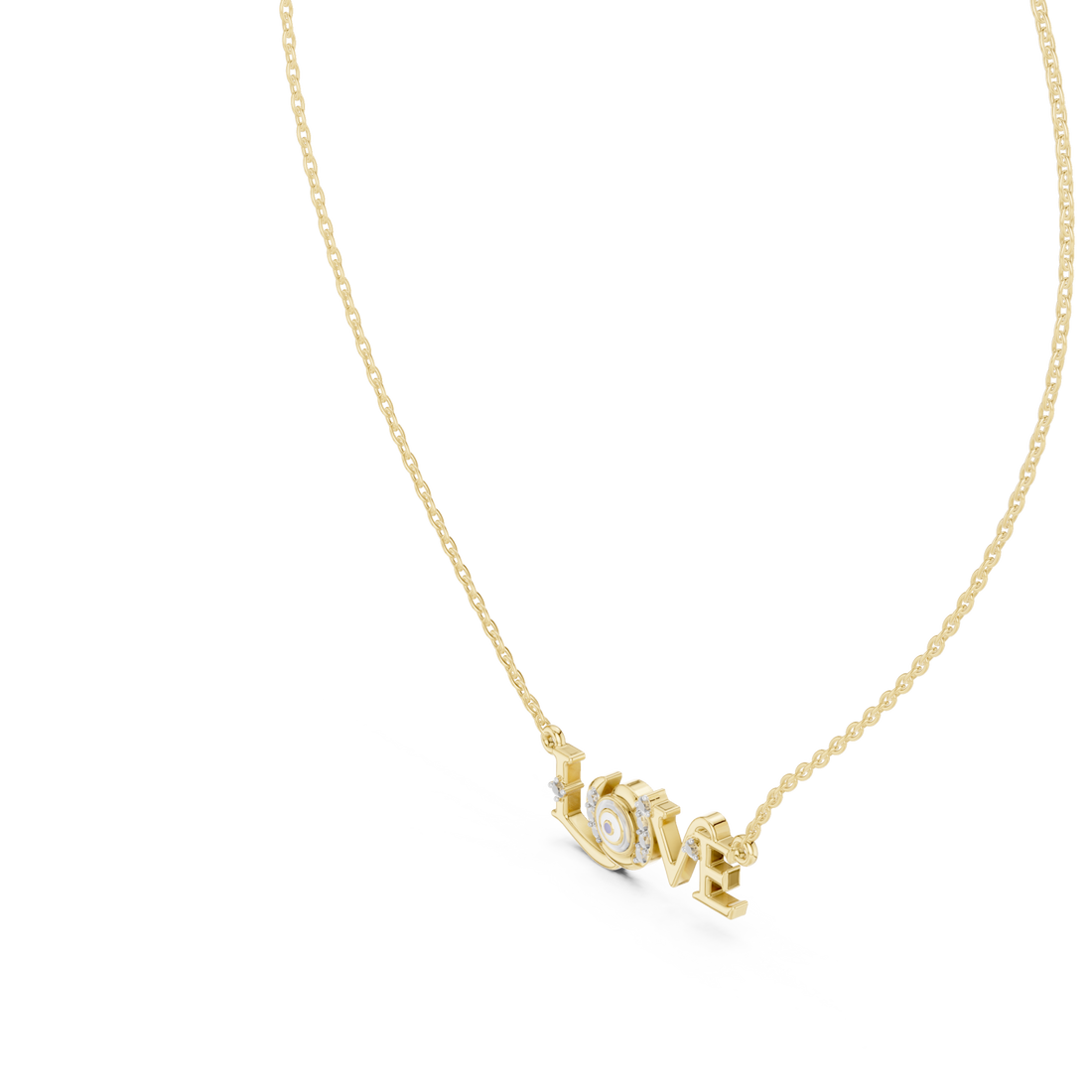 Gold Eternal Embrace Letter Necklace Right View