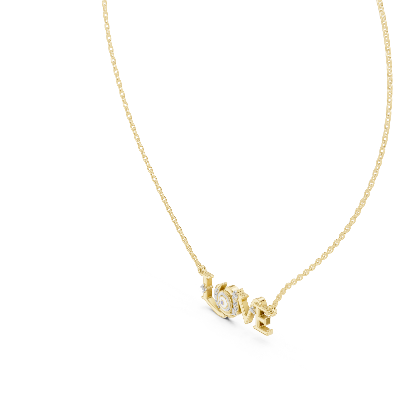 Gold Eternal Embrace Letter Necklace Right View