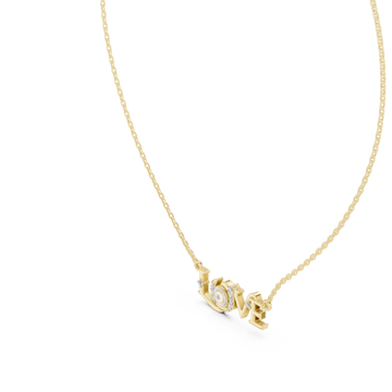 Gold Eternal Embrace Letter Necklace Right View