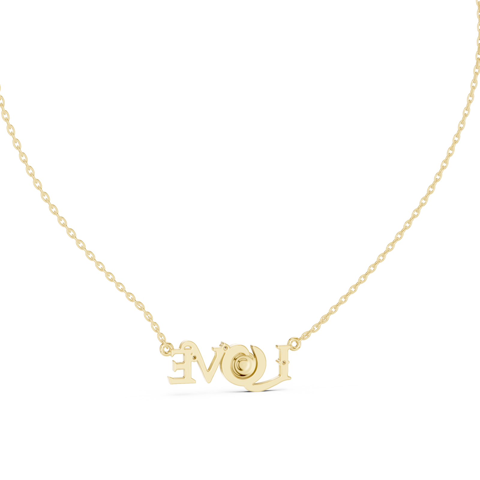  Gold Eternal Embrace Letter Necklace Front View
