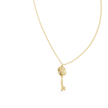 Gold Blooming Wishes Regal Locket Key Pendant Right View