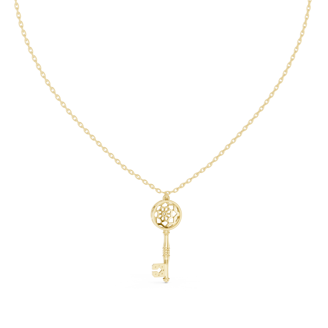 Gold Blooming Wishes Regal Locket Key Pendant Right View
