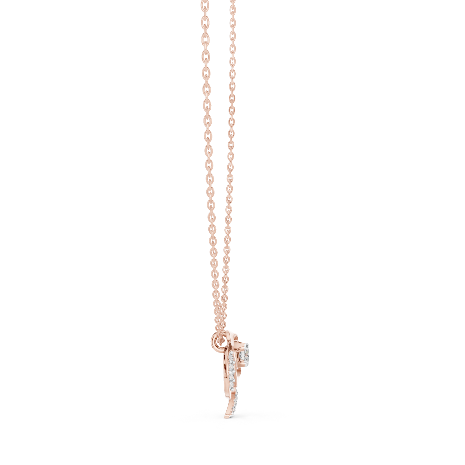  Rose Gold Eternal Loop Harmony Necklace Side View