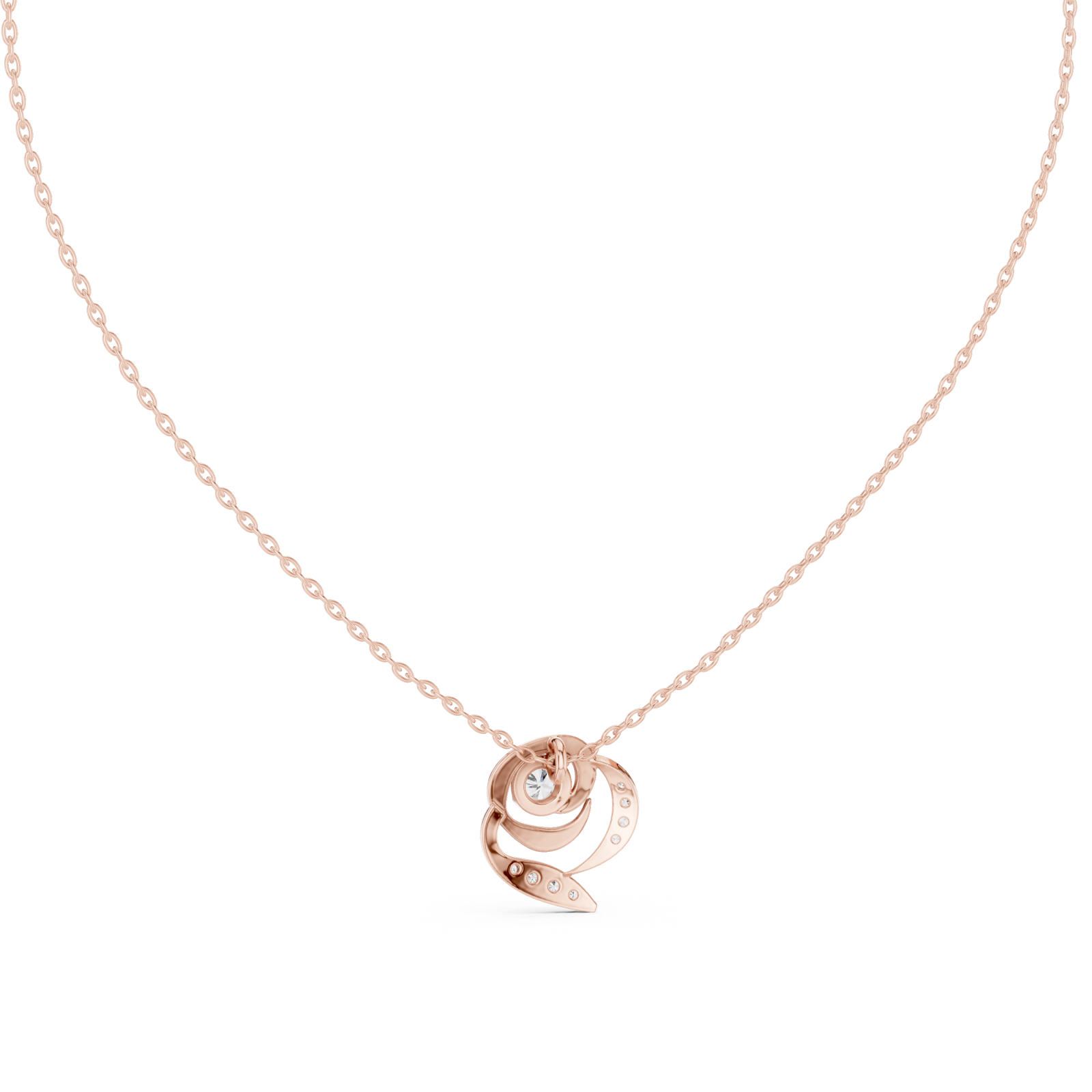  Rose Gold Eternal Loop Harmony Necklace Front View