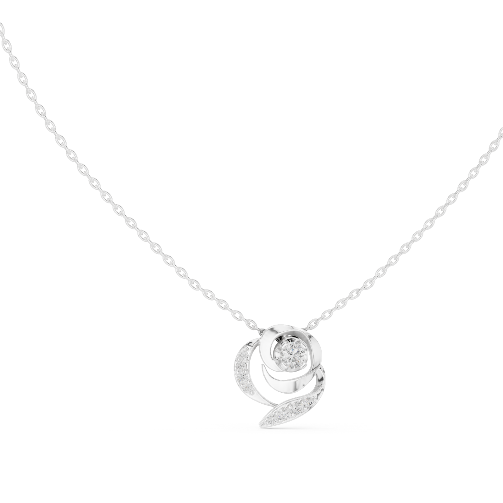 White Gold Eternal Loop Harmony Necklace Left View