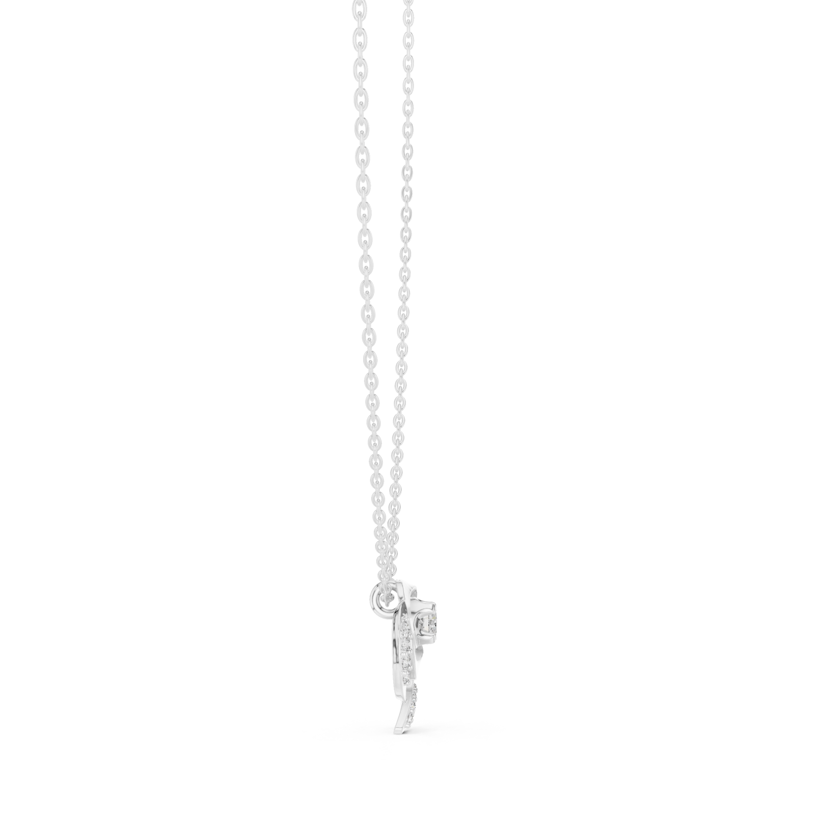  White Gold Eternal Loop Harmony Necklace Side View