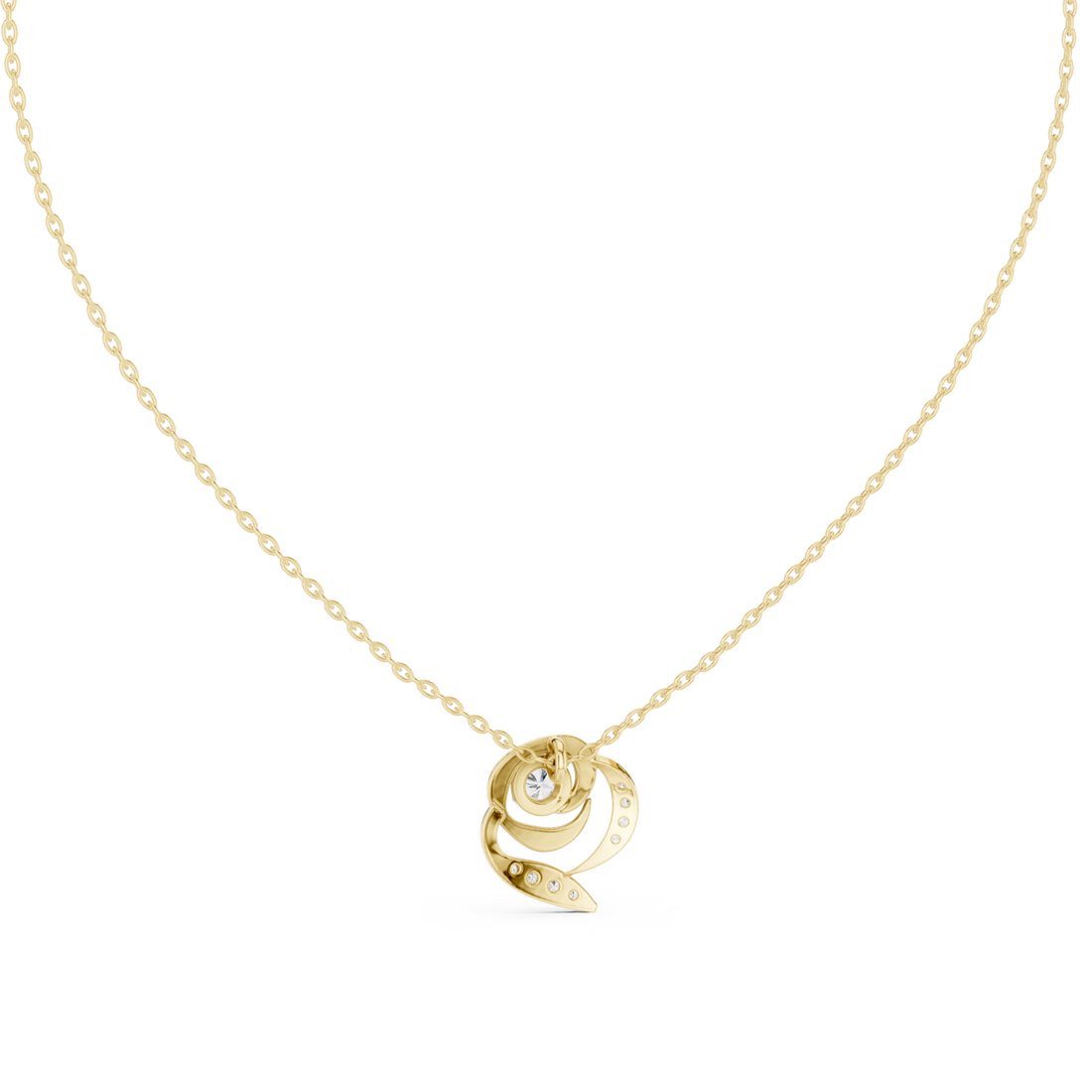 Gold Eternal Loop Harmony Necklace Right View