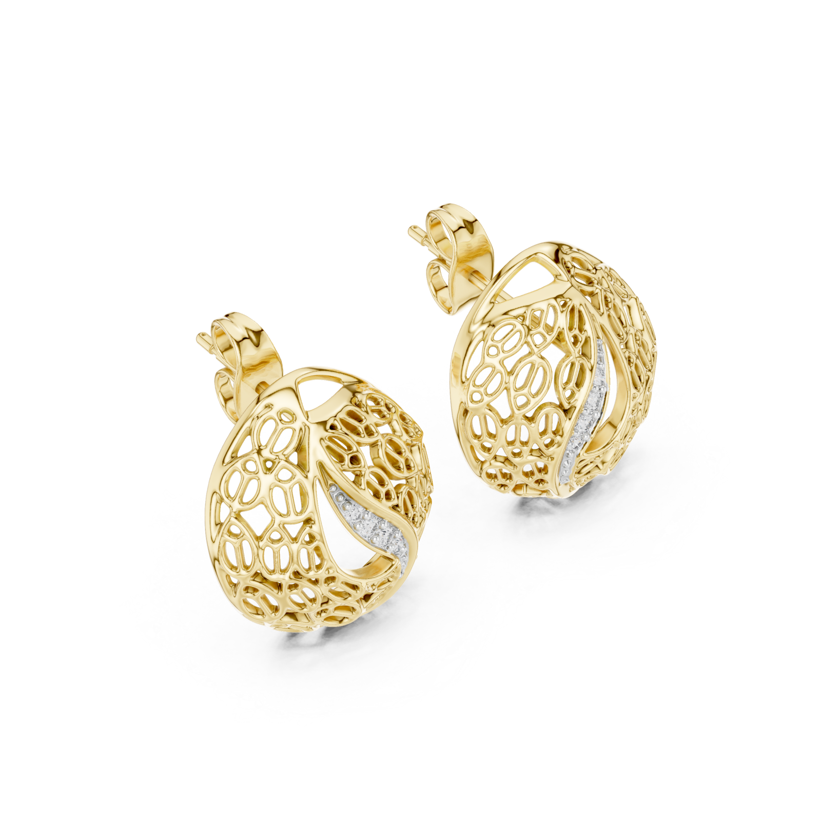 Gold Radiant Lace Embrace Earrings Right View