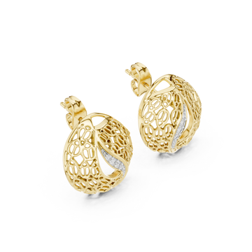 Gold Radiant Lace Embrace Earrings Right View
