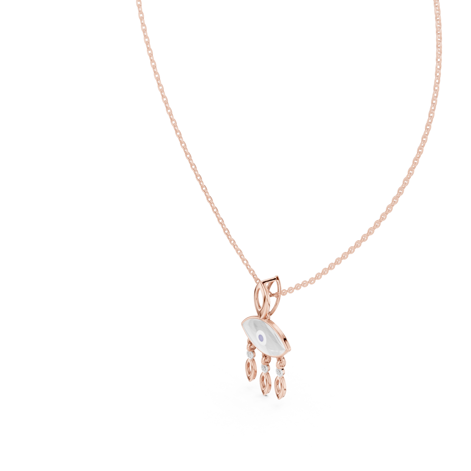  Rose Gold Serene Allure Cascade Chain Necklace Right View