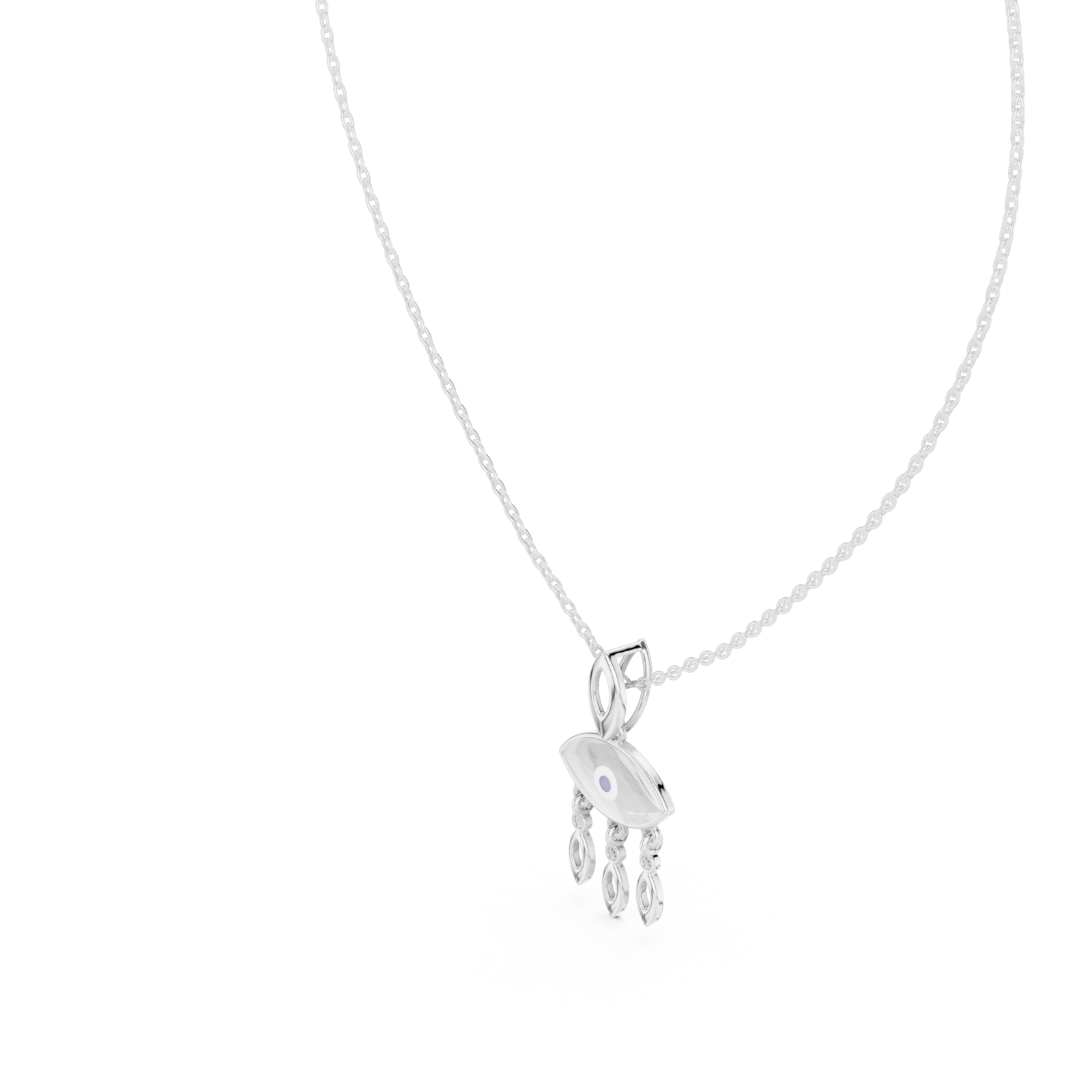  White Gold Serene Allure Cascade Chain Necklace Right View