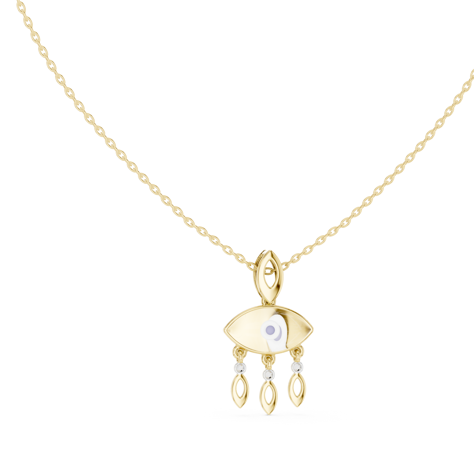  Gold Serene Allure Cascade Chain Necklace Left View
