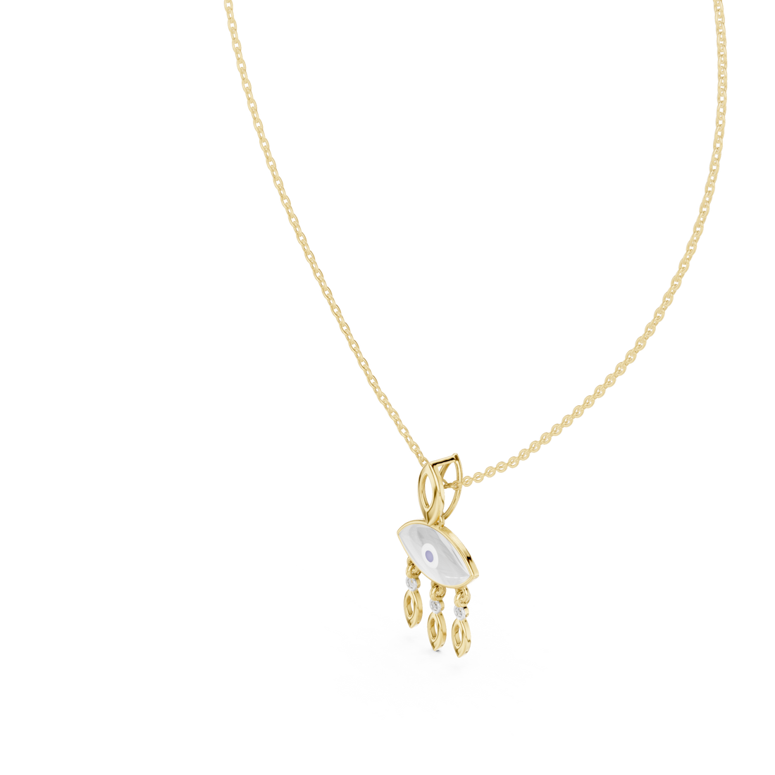 Gold Serene Allure Cascade Chain Necklace Right View